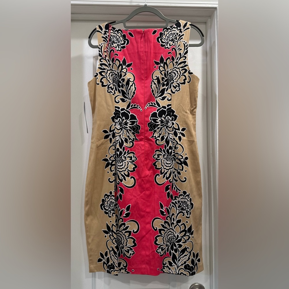 London Times Coral /Taupe Dress Size 12 - Picture 3 of 10